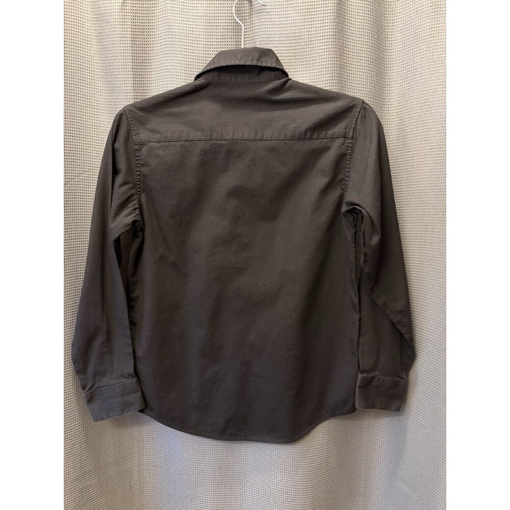 Chaps Boys Black Solid Button-Up Dress Shirt Long Sleeve Collar Size 10-12 - Picture 3 of 8